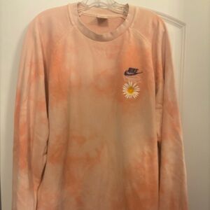 Nike Light Pink /orange tone tie dye Sweatshirt